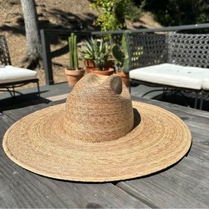 Lack of color Palm Wide Fedora Hat